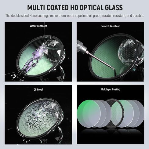 NEEWER 3PCS 72mm Star Filters, Adjustable Cross Screen Star Effect Filter (4, 6, 8 Points) with Ultra Slim Aluminum Alloy Frame, HD No Dark Corners with Double Sided Nano Coatings in Saudi Arabia