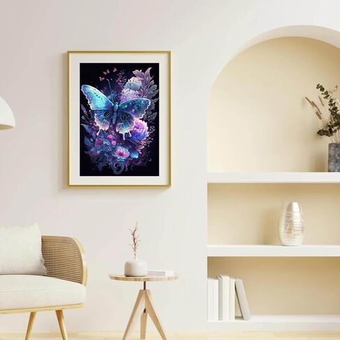 Ksxistiyt Diamond Art Painting Kits for Adults, Flower Women Full Drill Diamond Dots Paintings for Beginners, Round 5D Paint with Diamonds Pictures Gem Art Painting Kits DIY Crafts Kits 12x16inch in Saudi Arabia