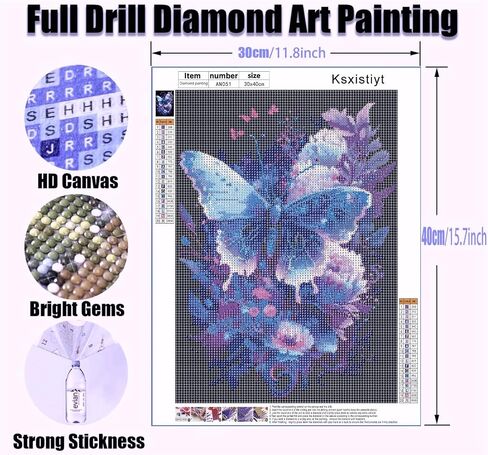 Ksxistiyt Diamond Art Painting Kits for Adults, Flower Women Full Drill Diamond Dots Paintings for Beginners, Round 5D Paint with Diamonds Pictures Gem Art Painting Kits DIY Crafts Kits 12x16inch in Saudi Arabia