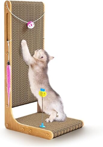 X-Large Cat Scratch Box, Cardboard Cat Scratcher Bed with 4 Pcs Refillable Scratch Pad for Indoor Cats and Kitten in Saudi Arabia