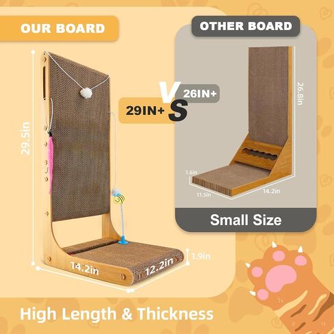 X-Large Cat Scratch Box, Cardboard Cat Scratcher Bed with 4 Pcs Refillable Scratch Pad for Indoor Cats and Kitten in Saudi Arabia