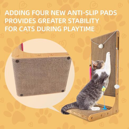 X-Large Cat Scratch Box, Cardboard Cat Scratcher Bed with 4 Pcs Refillable Scratch Pad for Indoor Cats and Kitten in Saudi Arabia