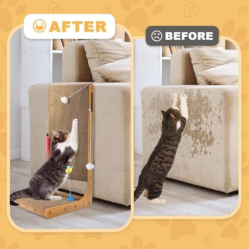 X-Large Cat Scratch Box, Cardboard Cat Scratcher Bed with 4 Pcs Refillable Scratch Pad for Indoor Cats and Kitten in Saudi Arabia