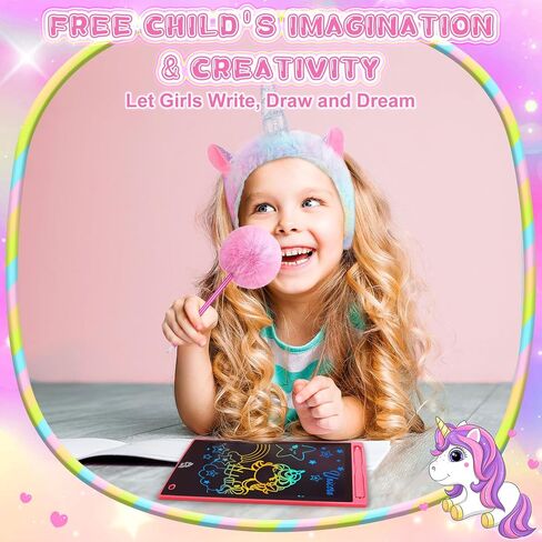 Unicorn Toys for Girls Kids Toys 5 6 7 8 9 10+ Years Old, Kids Unicorn Gifts with Glowing Blanket/ Water Bottle/ Eye Mask/Headband/Crossbody Bag/Sunglass/12PCS Birthday Gift Toys for Girls 6-10+ in Saudi Arabia