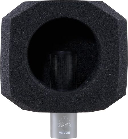 VEVOR Microphone Isolation Ball, High-Density Acoustic Foam, Windscreen Isolation Shield with Dual-Layered Pop Filter, for φ1.57 to 2.36 in Microphones Vocal Isolation Booth Noise Reflection Reduction in Saudi Arabia