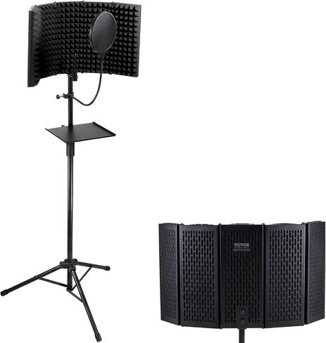 VEVOR Microphone Isolation Ball, High-Density Acoustic Foam, Windscreen Isolation Shield with Dual-Layered Pop Filter, for φ1.57 to 2.36 in Microphones Vocal Isolation Booth Noise Reflection Reduction in Saudi Arabia