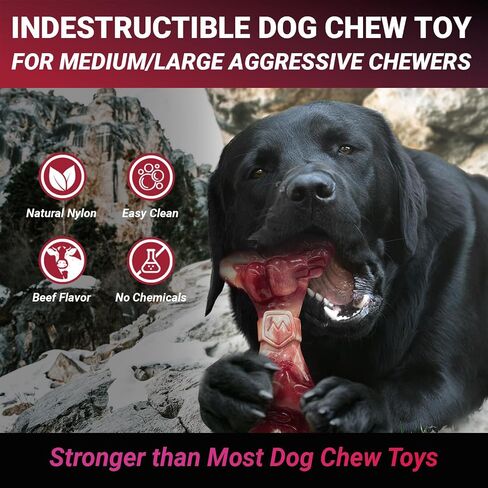 Indestructible Dog Chew Toy for Aggressive Chewers, Extreme Tough Nylon Dog Chew Toys for Large Dogs, Durable Dog Bone Toy for Medium/Large Breeds, Teething & Keep Dog Busy in Saudi Arabia