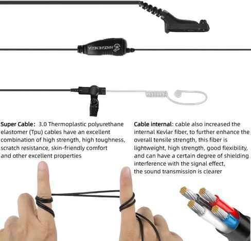 HAOSHENGDA Motorola XPR 3500e Earpiece with Mic Compatible with Motorola Radios XPR 3300, XPR 3500, XPR3300e, XPR3500e, XPR 3000e Acoustic Tube Headset with PTT Mic in Saudi Arabia
