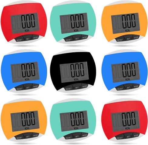 9 Pcs Simple Pedometers Bulk for Walking Steps and Miles Walking Step Counters with Calories Burned Portable Clip Step Tracker for Seniors Man Women Jogging Hiking Running in Saudi Arabia