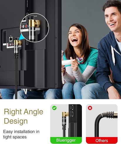 BlueRigger 2-Way Coaxial Cable Splitter (RG6 Compatible, F-type, 2.3GHZ 5-2300MHz) Digital Signal Female Coax Splitter - Works with Satellite, Antenna, HDTV, Amplifier, CATV Cable TV in Kuwait