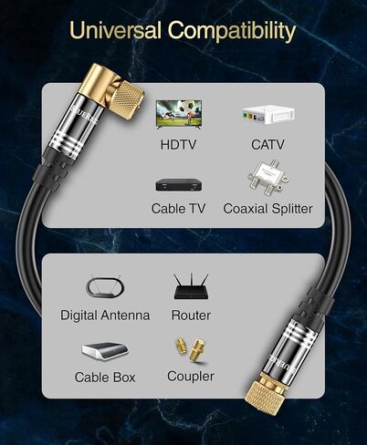 BlueRigger 2-Way Coaxial Cable Splitter (RG6 Compatible, F-type, 2.3GHZ 5-2300MHz) Digital Signal Female Coax Splitter - Works with Satellite, Antenna, HDTV, Amplifier, CATV Cable TV in Kuwait