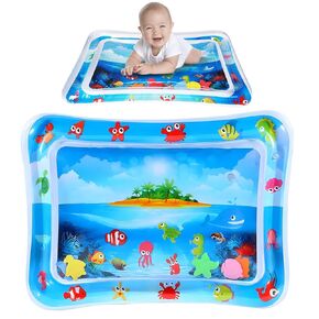 Inflatable Tummy Time Water Mat - Comfortable Water Play Mat for Baby - Soft PVC Materials for Infants and Toddlers Promote Development Toys Baby Gifts