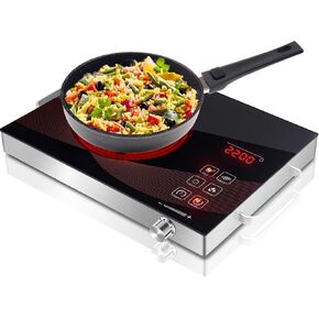 Induction Burner Countertop 2000W, Portable Electric Stove Top with Large 8.2" Heating Coil, Hot Plates for Countertop with 8 Cooking Mode, Auto Shutoff