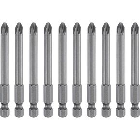 HARFINGTON 10pcs #0 Phillips Screwdriver Bit PH0 1/4" Hex Shank 3" (75mm) Long Magnetic S2 Steel Industrial Grade Screw Driver Bit Cross Head Electric Drill Bits 0.098" (2.5mm) Rod