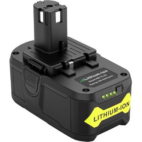 2 Pack 6.0Ah 18V Lithium Battery Replacement for RYOBI ONE+ RB18L50 P108 P102 P104 High Capacity Cordless Tool Batteries with LED Indicato