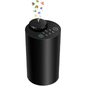 Waterless Essential Oil Diffuser Battery Operated Cordless Aromatherapy Diffuser with Timing & 3 Mist Levels car Diffuser，Black Aluminum Alloy