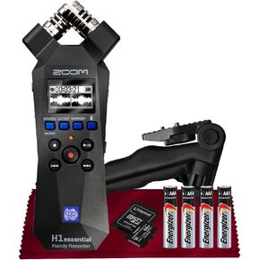 Zoom H1essential Stereo Handy Recorder – H1 Essential (H1E) Portable Audio Recorder, 32 Bit Float, USB & X/Y Microphone, 64GB SD, Tripod + AAA Batteries Ideal for Musicians, Vloggers, Filmmakers
