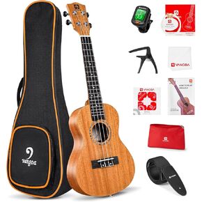 Vangoa Dark Concert Ukelele 23" Adult Beginner Set, KOA Acacia 23 Inch Ukelele Kit, Professional Acoustic Ukulele for Adults Kids, Hawaiian Uke Starter Kit in Kuwait