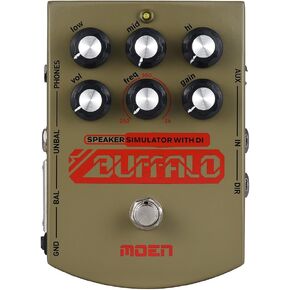 MOEN Electric Guitar Effects Pedal Buffalo Speaker Simulator with DI Low/Mid/High Tone Gain Volume Freq