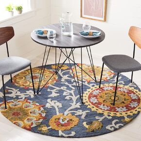 SAFAVIEH Blossom Collection 4' x 6' Gold / Multi BLM401B Handmade Premium Wool Area Rug