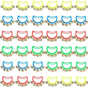 36 Pcs Hand Bells Christmas Plasic Jingle Hand Bells Bulk Colorful Tambourine Hand Bell Noise Makers for Brightly Colored Musical Instruments School Concert Birthday Favors