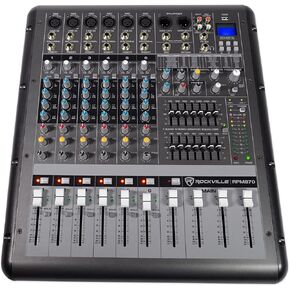 Rockville RPM870 8 Channel 6000w Powered Mixer w/USB, Effects, 8 XDR2 Mic Pres