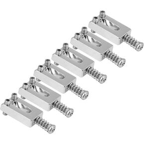 Electric Guitar Tremolo Bridge Saddles 6pcs Metal Tremolo Saddles for Electric Guitar Bridge Parts with Wrench(Silver)