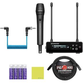 Liquid Audio Sennheiser EW-DP 835 Set (R1-6) Wireless Microphone System Bundle w/Pig Hog PHM10 8mm Mic Cable, 4-pack Blucoil AA Batteries Polishing Cloth