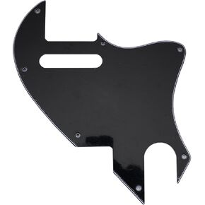 Musiclily Pro 7 Holes Guitar Pickguard for Fender F-Hole Hybrid Tele Style Electric Guitar, 3Ply Black