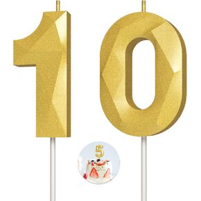 Number Birthday Candles(50 Candle Green) 3D Diamond Shape Number Happy Birthday Cake Candles for Birthday Party Wedding Decoration Reunions Theme Party