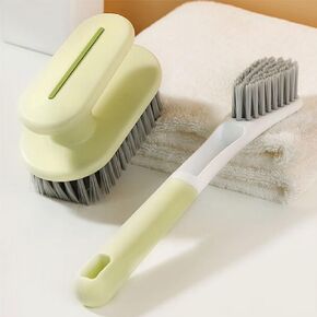 3 Pieces Wood Hand Broom Cleaning Brushes,Laundry Stain Brush wth Long Handle and SoftBristle for Cleaning Clothes & Shoes Family Kitchen, Protable Laundry Brushfor Stains on Clothes