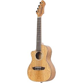 Ortega Guitars, 4-String Horizon Series Revese Headstock Left-Handed Concert Acoustic-Electric Ukulele w/Bag, Natural (RUMG-CE-L)