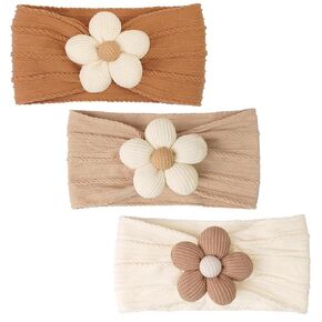 CÉLLOT 5 Pcs Baby Flower Headband, Baby Girls Nylon Headbands Super Stretchy Soft Headbands Baby Girl Accessories for Newborn Infant Toddler and Kids