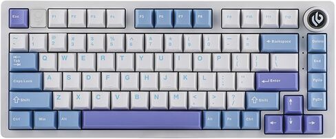 EPOMAKER x LEOBOG Hi75 Aluminum Alloy Wired Mechanical Keyboard, Programmable Gasket-Mounted Gaming Keyboard with Mode-Switching Knob, Hot Swappable, NKRO, RGB (White Green, Graywood V3 Switch) in Saudi Arabia