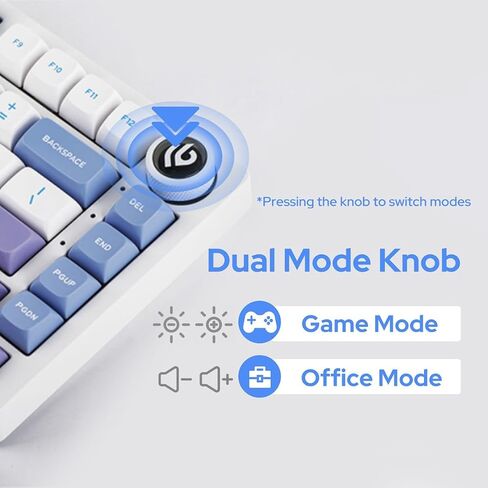EPOMAKER x LEOBOG Hi75 Aluminum Alloy Wired Mechanical Keyboard, Programmable Gasket-Mounted Gaming Keyboard with Mode-Switching Knob, Hot Swappable, NKRO, RGB (White Green, Graywood V3 Switch) in Saudi Arabia