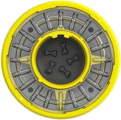 Super Design Interactive Dog Puzzle Toys Slow Feeder Dog Bowls for Medium Large Breed - Dog Food Treat Feeding Toys for IQ Training Dog Mental Enrichment Treat Puzzle - Yellow in Kuwait