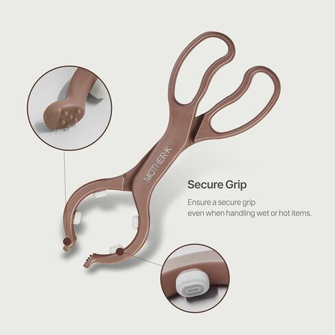 MOTHER-K Baby Bottle Tongs, Scissor Design, Multi-Functional, Anti-Slip & High-Temperature Resistant Pacifier Tongs (Cream) in Saudi Arabia