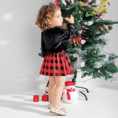 ملابس للفتيات حديثي الولادة لعيد الميلاد وعيد الشكر فستان رومبير بأكمام طويلة وأزرار ملابس الخريف والشتاء من 0 إلى 24 شهرًا in Kuwait