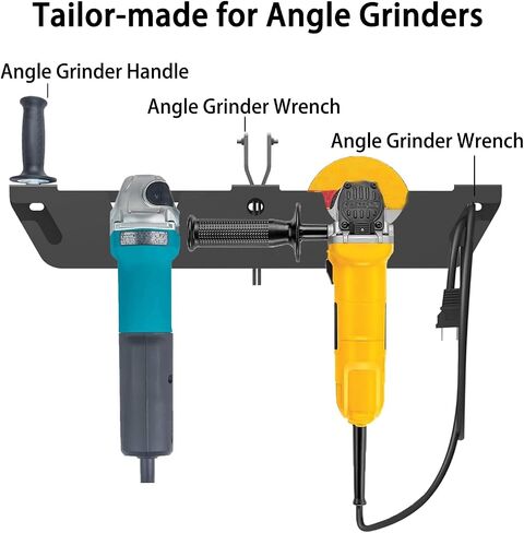Angle Grinder Holder,2&3 Bay Angle Grinder Stand Power Angle Grinder Storage Rack with Cord Hanger and Hooks,Garage Wall mount Bracket for Cutters Polishers (2 Bay) in Saudi Arabia