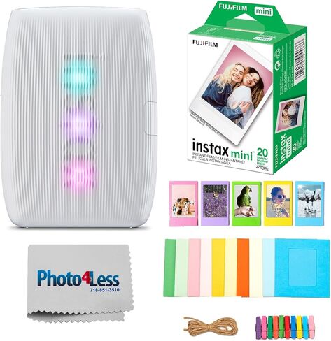 حزمة طابعة Fujifilm Instax Mini Link 3 (وردي وردي) مع فيلم Fujifilm Instax Mini Film (20 ورقة)، إطارات صور معلقة، إطار صورة أعلى الطاولة للفيلم الصغير in Saudi Arabia