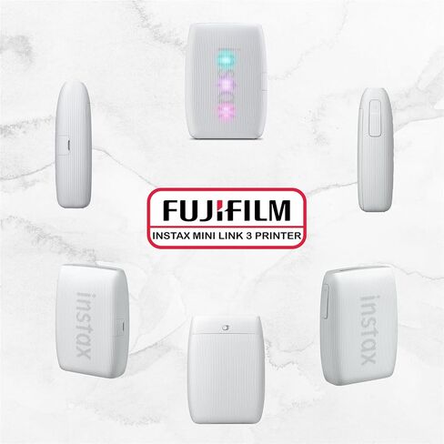 حزمة طابعة Fujifilm Instax Mini Link 3 (وردي وردي) مع فيلم Fujifilm Instax Mini Film (20 ورقة)، إطارات صور معلقة، إطار صورة أعلى الطاولة للفيلم الصغير in Saudi Arabia