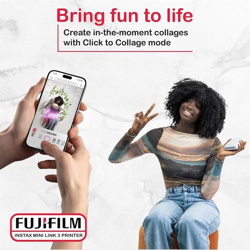 حزمة طابعة Fujifilm Instax Mini Link 3 (وردي وردي) مع فيلم Fujifilm Instax Mini Film (20 ورقة)، إطارات صور معلقة، إطار صورة أعلى الطاولة للفيلم الصغير in Saudi Arabia