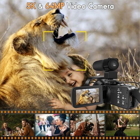 Camcorder with IR Night Vision, Perfect for Vlogging, 18X Zoom, WiFi Functionality, and a User-Friendly 3.0'' Touch Screen. Includes a 32GB SD Card, Microphone（White） in Saudi Arabia