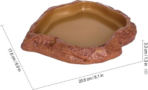Reptile Rock Corner Water/Food Dish – Amphibians Rock Corner Food/Water Bowl, Made from Premium Non-Toxic Resin – Small Size – LARGE SIZE in Saudi Arabia