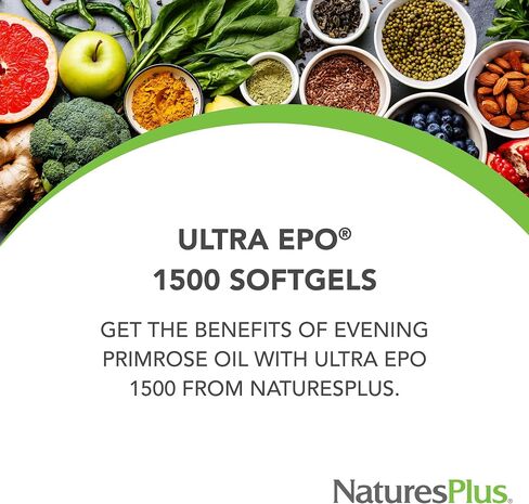 Natures Plus Ultra EPO 1500-1500 mg Evening Primrose Oil, 90 Softgels - Gluten-Free - 90 Servings in Saudi Arabia