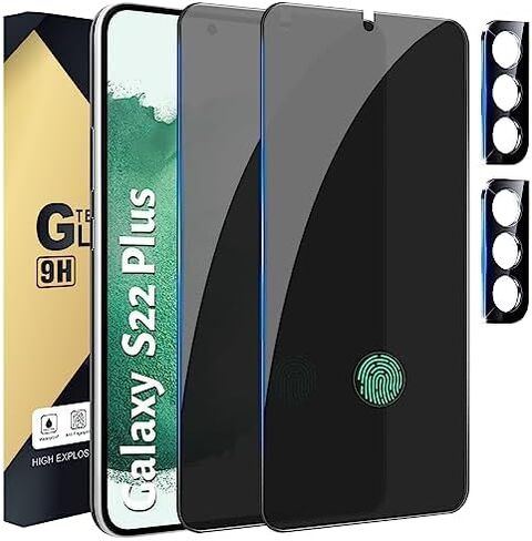 واقي شاشة Galaxy S23 FE [4+4 عبوات] واقي عدسة الكاميرا، دعم فتح بصمة الإصبع، زجاج مقسى عالي الدقة، حساس للمس، مضاد للخدش، لواقي شاشة زجاجي Samsung S23 FE 5G in Saudi Arabia