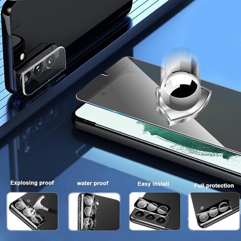 واقي شاشة Galaxy S23 FE [4+4 عبوات] واقي عدسة الكاميرا، دعم فتح بصمة الإصبع، زجاج مقسى عالي الدقة، حساس للمس، مضاد للخدش، لواقي شاشة زجاجي Samsung S23 FE 5G in Saudi Arabia