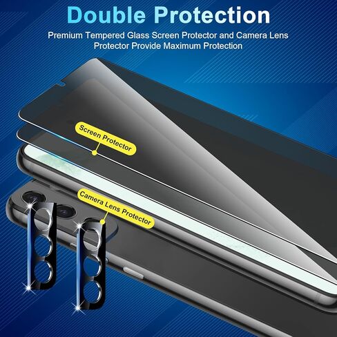 واقي شاشة Galaxy S23 FE [4+4 عبوات] واقي عدسة الكاميرا، دعم فتح بصمة الإصبع، زجاج مقسى عالي الدقة، حساس للمس، مضاد للخدش، لواقي شاشة زجاجي Samsung S23 FE 5G in Saudi Arabia