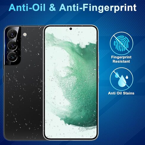 واقي شاشة Galaxy S23 FE [4+4 عبوات] واقي عدسة الكاميرا، دعم فتح بصمة الإصبع، زجاج مقسى عالي الدقة، حساس للمس، مضاد للخدش، لواقي شاشة زجاجي Samsung S23 FE 5G in Saudi Arabia