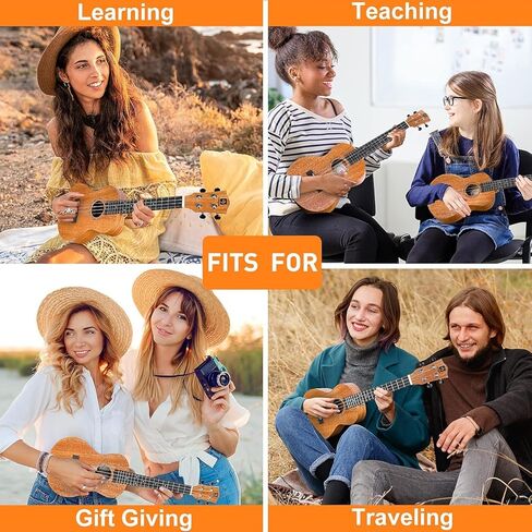 Vangoa Dark Concert Ukelele 23" Adult Beginner Set, KOA Acacia 23 Inch Ukelele Kit, Professional Acoustic Ukulele for Adults Kids, Hawaiian Uke Starter Kit in Kuwait